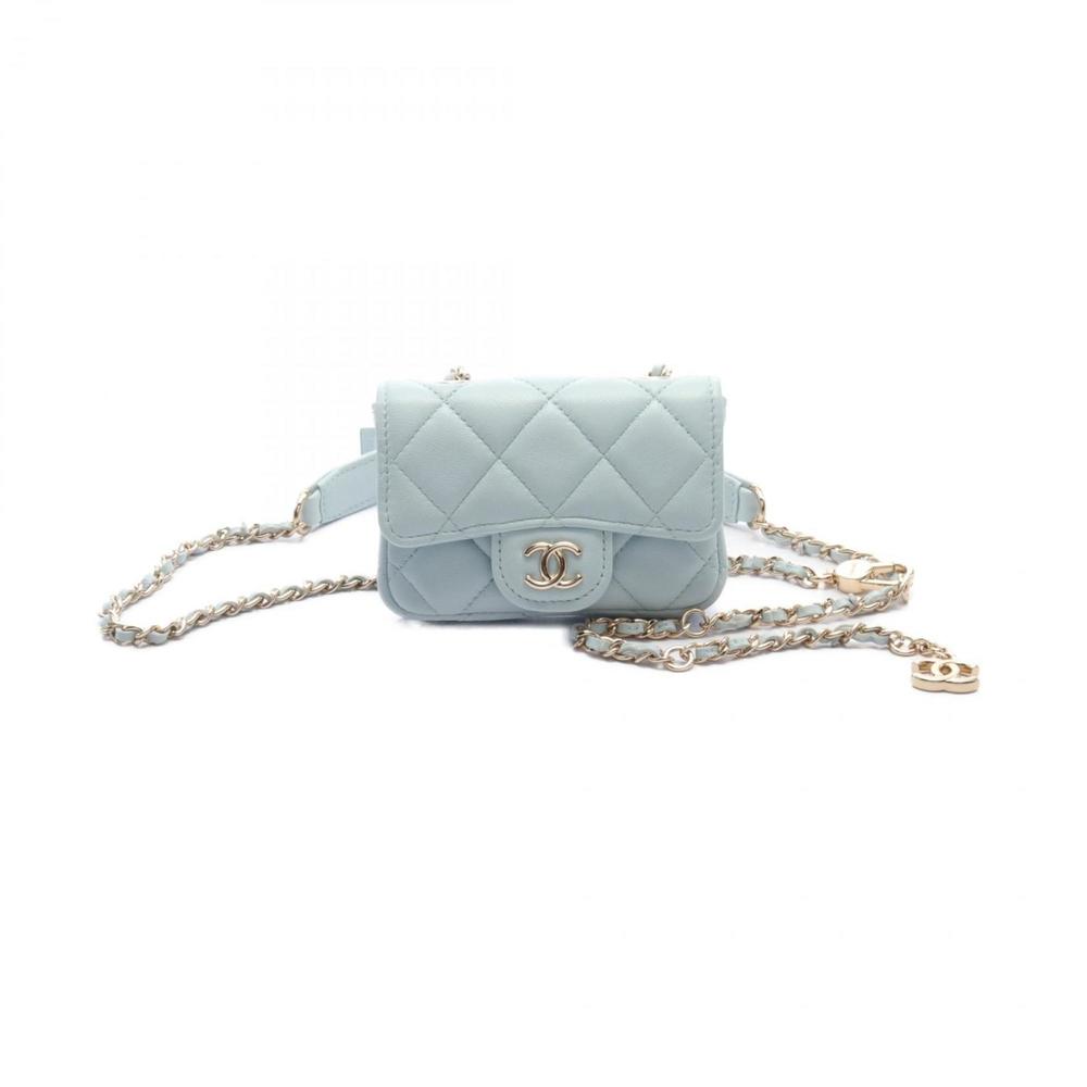 CHANEL Matelasse Belt Bag, Waist Leather, Women's, Blue, AP2427 - Picture 2 of 6